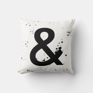 ampersand coussin noir et blanc moderne chic