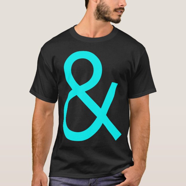 Ampersand - Cyan on Dark T-Shirt (Front)