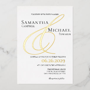 Ampersand Elegant Gold and White Modern Wedding