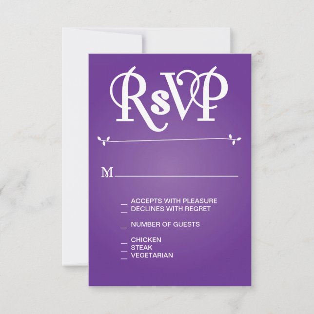 Ampersand floral pourpre RSVP (Devant)