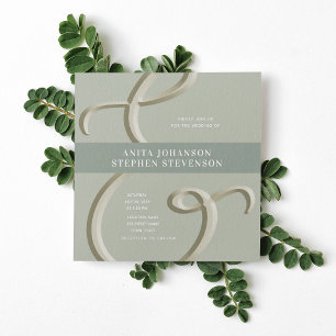 Ampersand Gold Sage Green Faire-part de mariage