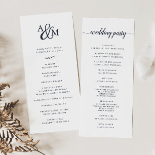 Ampersand Monogram Mariage Cérémonie Programme