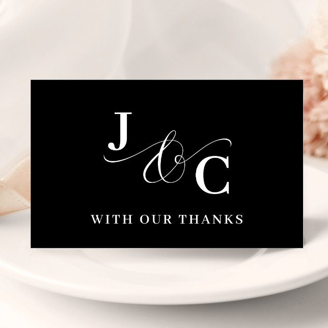 Ampersand Monogram Personalized Wedding Thank You Card (Personalized ampersand monogram thank you cards add a stylish touch to wedding gratitude.)