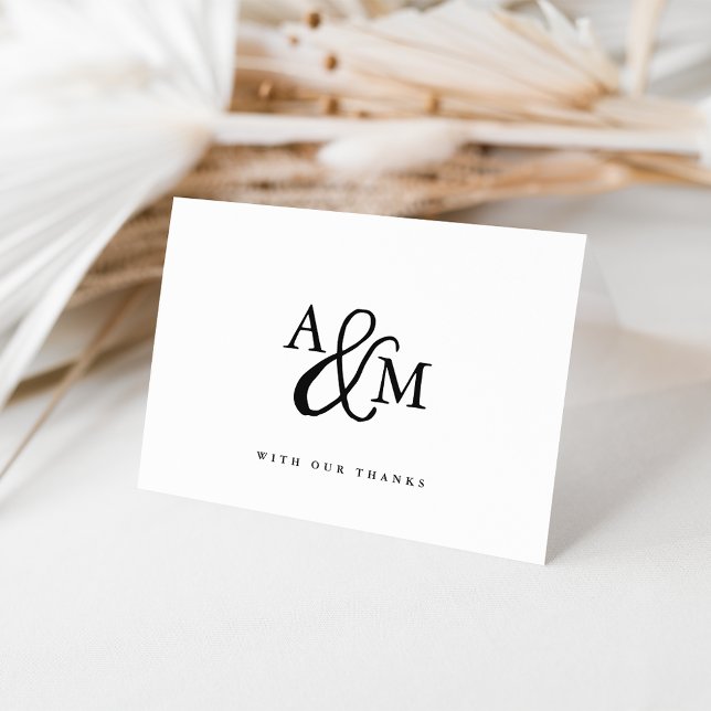 Ampersand Monogram Personalized Wedding Thank You Card (Creator Uploaded)