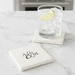 Ampersand Monogram Stone Coaster<br><div class="desc">Elegant monogrammed coasters make a lovely wedding or engagement gift,  especially in a set of 4 or 8. Classic and simple design features the couple's initials joined by an oversized script ampersand for a timeless look.</div>