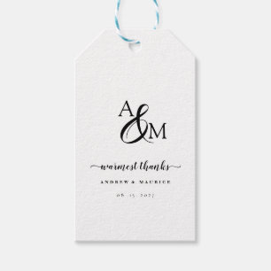 Ampersand Monogram  thank you wedding favour Gift Tags