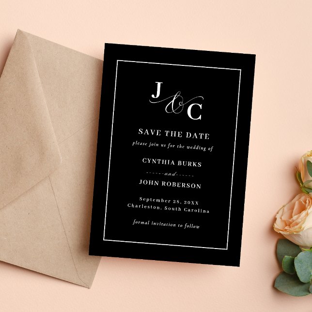 Ampersand Monogram Wedding Save the Date Card (Creator Uploaded)