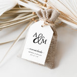 Ampersand Monogram Wedding Thank You Favour Gift Tags<br><div class="desc">Attach these simple and elegant gift tags to your wedding favours for a perfect way to thank your guests. Designed to coordinate with our Ampersand Monogram wedding invitation collection, these chic tags feature your initials worked into a monogram design, joined by a decorative script ampersand. Personalize with three lines of...</div>