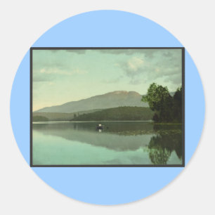 Ampersand Mountain at Round Lake (Middle Saranac) Classic Round Sticker
