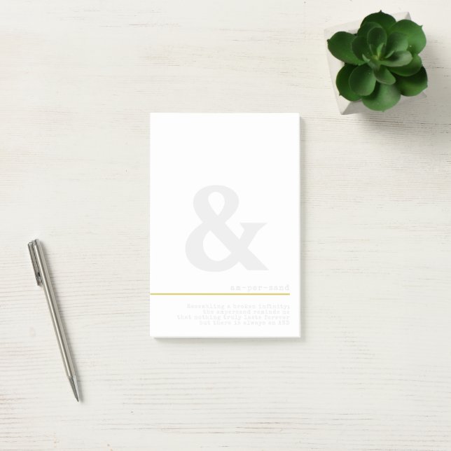 Ampersand Musings Minimal Typography Post-it Notes (Office)