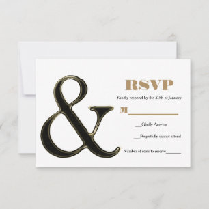 Ampersand Noir & Or Moderne Mariage Chic RSVP