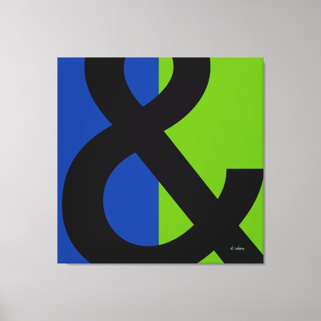 Ampersand on Blue and Green Canvas Print (Front)