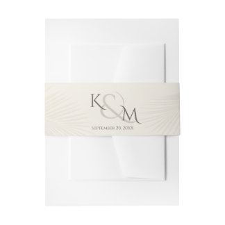 Ampersand Palm Leaf Beach Tropical Branch Invitation Belly Band