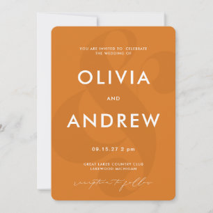 Ampersand Pastel Mustard Yellow Wedding Invitation