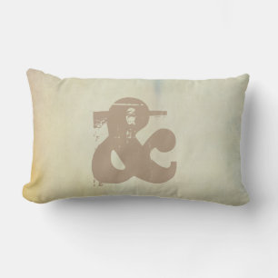 ampersand pillow sepia shabby chic style decor
