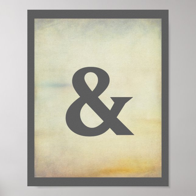 ampersand poster on vintage style background (Front)