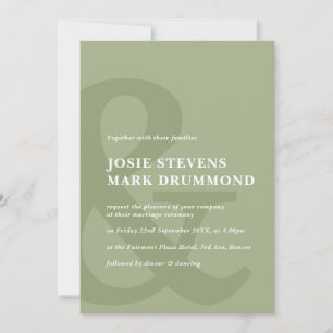 Ampersand sauge faire-part de mariage vert