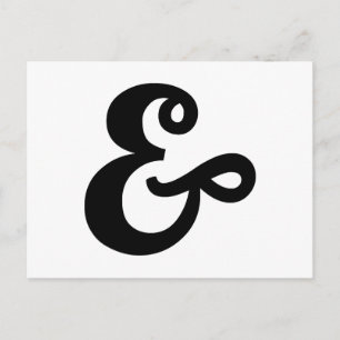 &, ampersand sign postcard