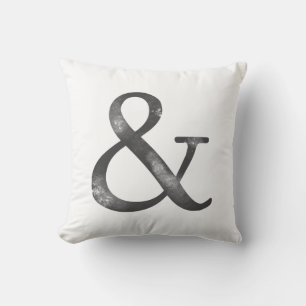 Ampersand symbol personalized typography throw pillow