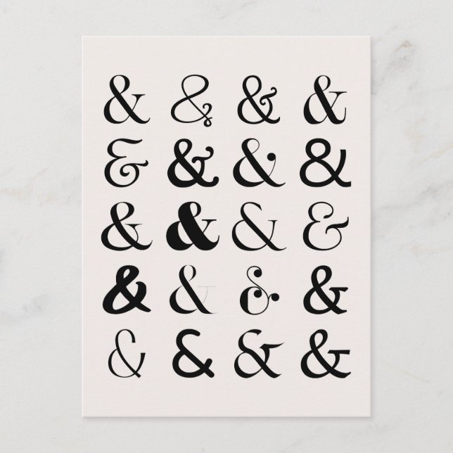 Ampersand Symbols Holiday Postcard (Front)