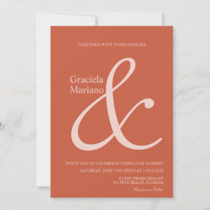 Ampersand Terracotta Pink Muted Wedding Invitation