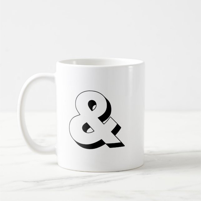 Ampersand Typography Blackline Coffee Mug (Left)