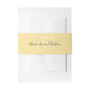Ampersand Wedding Names Lemon Yellow Invitation Belly Band