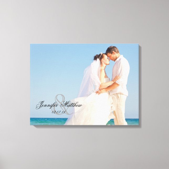 Ampersand Wedding Photo Keepsake Canvas (Front)