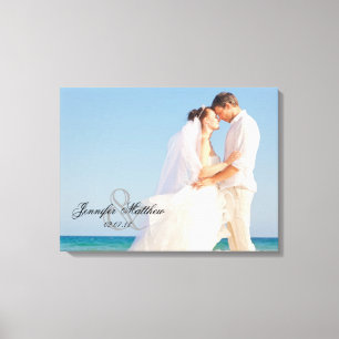 Ampersand Wedding Photo Keepsake Canvas Print