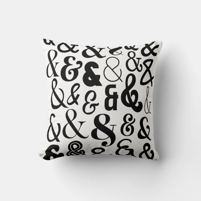 Ampersands Throw Pillow (Front)