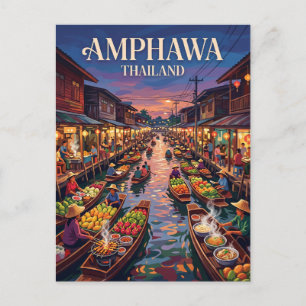 Amphawa Floating Market Thailand Postcard