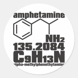 amphetamine classic round sticker