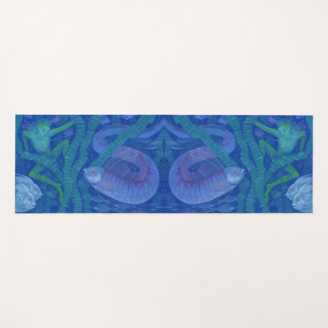 Amphibian and Fish King, fantasy art, Underwater Yoga Mat (Front (Horizontal))