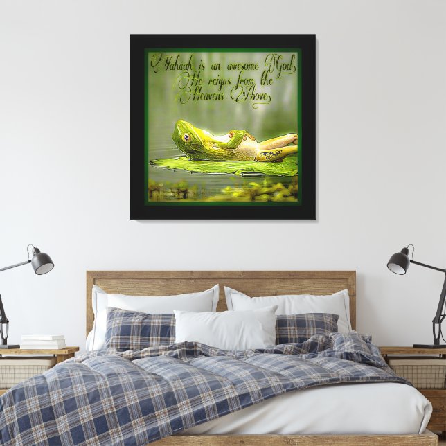 Amphibian Models: Frog Laze 01-02 Canvas Print (Insitu(Bedroom))