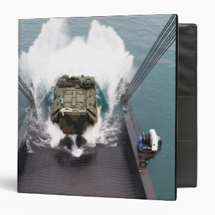Amphibious assault vehicles disembark from USNS Binder