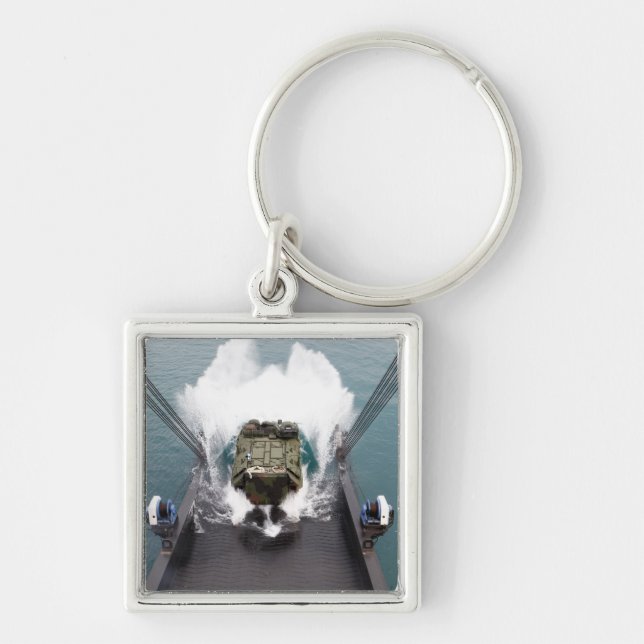 Amphibious assault vehicles disembark from USNS Keychain (Front)
