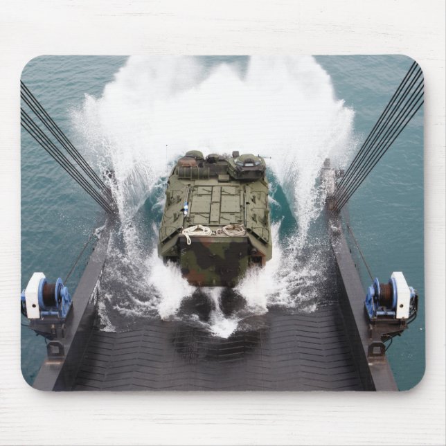 Amphibious assault vehicles disembark from USNS Mouse Pad (Front)