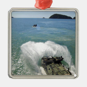 Amphibious Assault vehicles exit the well deck Metal Ornament
