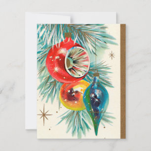Ampoule de Noël rétro ajouter la carte de message