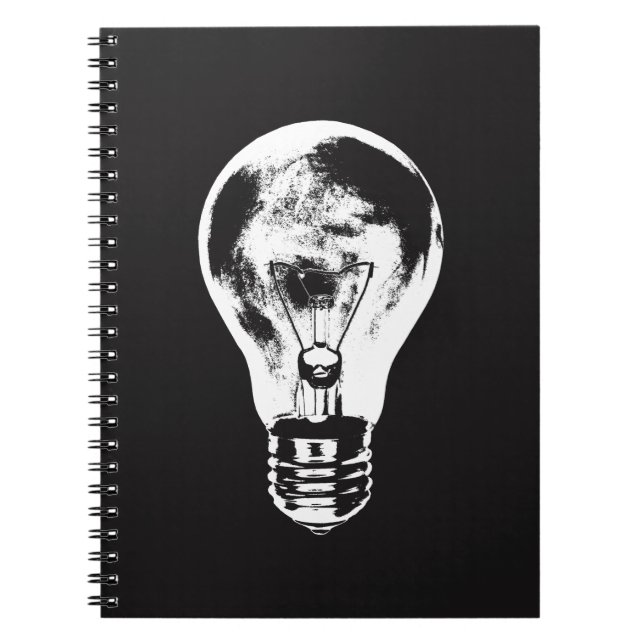 Ampoule noire et blanche - carnet (Devant)