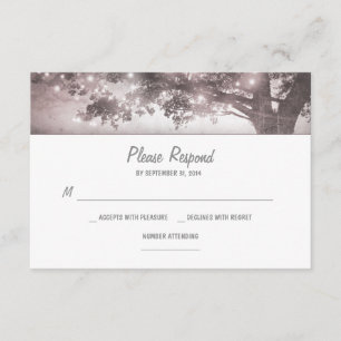 ampoules à cordes arbre mariage rustique carte RSV