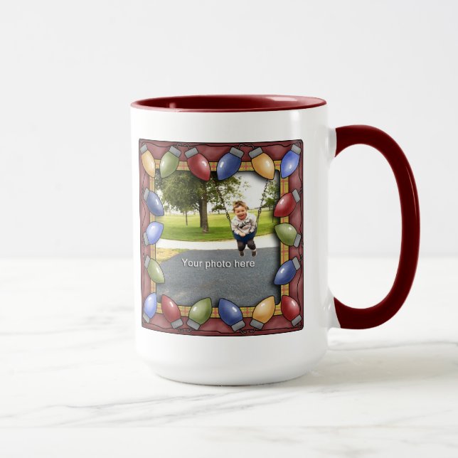 Ampoules de Noël Photo Mug (Droite)