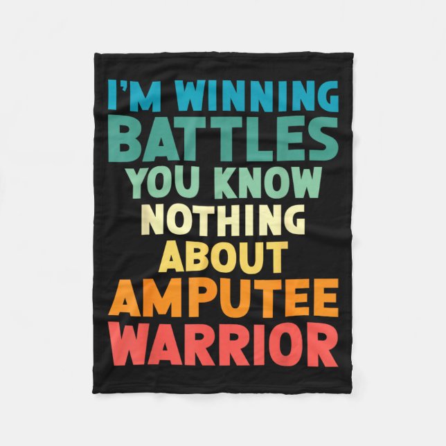 Ampu Warrior Leg Ampu Arm Ampu Leg Amputation Fleece Blanket (Front)