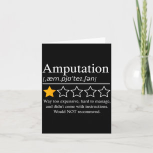 Amputation Amputee Funny Prosthetic Leg Arm Recove Card