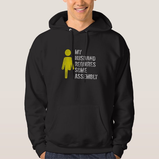 Amputee Humor Husband Assembly Leg Arm   Recovery Hoodie (Front)