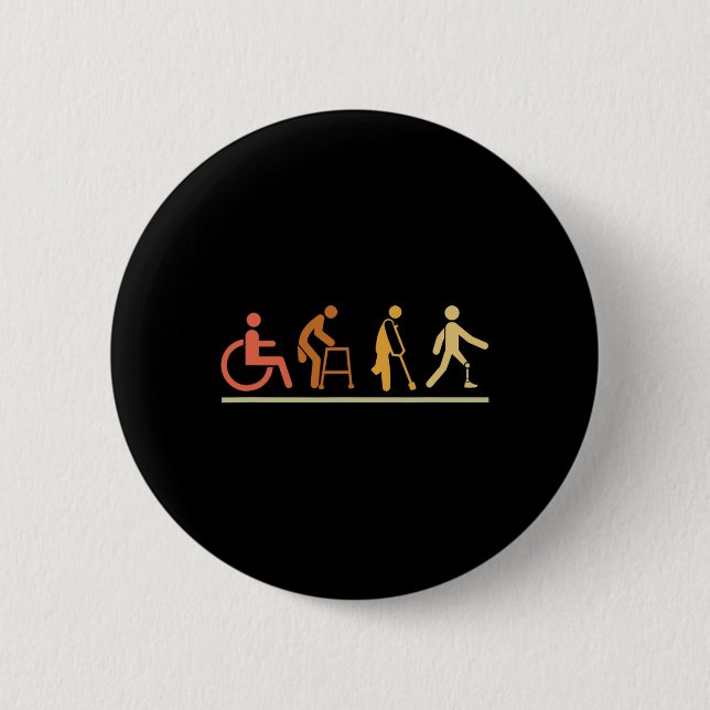 Amputee Leg Disabilities Evolution Prosthetic Leg  2 Inch Round Button (Front)