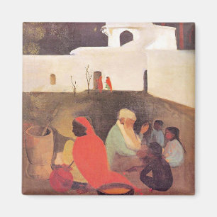Amrita Sher-Gil - Ancient Storyteller, fine art Magnet