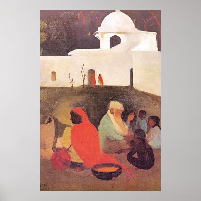 Amrita Sher-Gil - Ancient Storyteller, fine art Poster (Front)