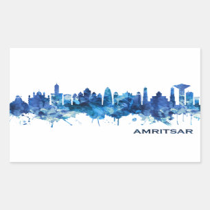 Amritsar Punjab Skyline Blue Sticker