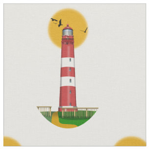 Amrum Lighthouse Germany Fabric